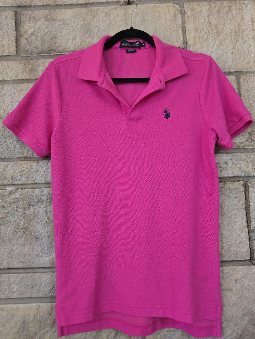 U.S. Polo Assn. Men’s Pique Short Sleeve Polo Shirt Pink, XS